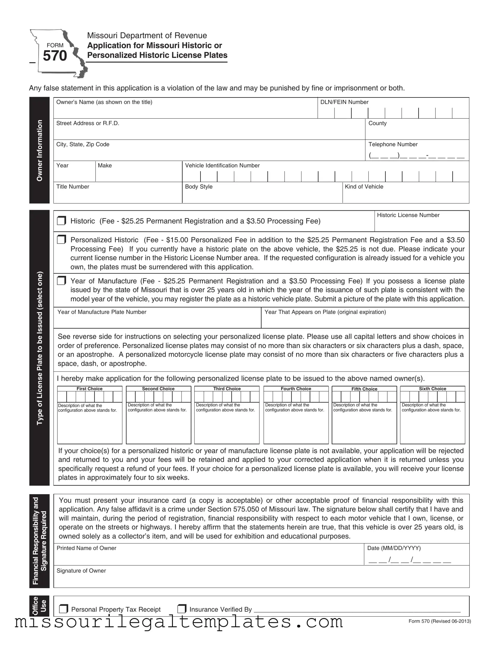 Fill in a Valid Missouri 570 Template