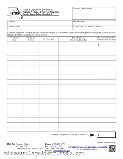 Fill in a Valid Missouri 4795 Template