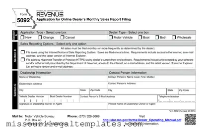 Fill in a Valid Missouri 5092 Template