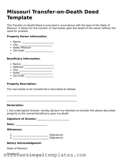 Blank  Transfer-on-Death Deed Template for Missouri