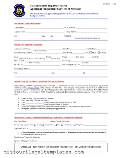 Fill in a Valid Shp 984B Missouri Template